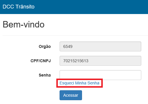 Esquecimento de Senha